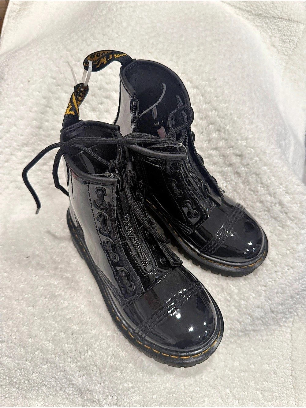 Dr. Martens 1460 Pascal Zip Front Patent Combat Boots in Black